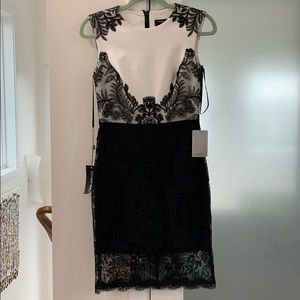 Tadashi Shoji Cocktail dress. Black/white  Size 4P